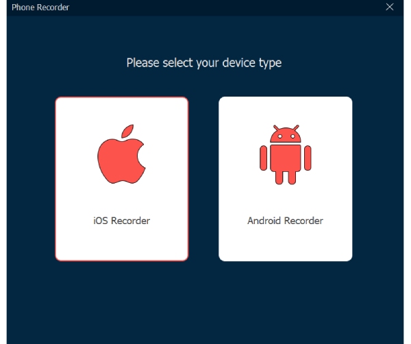 Vælg IOS Recorder