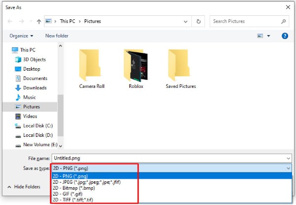AnyRec 스크린샷 저장