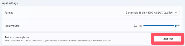 Test mikrofon Windows