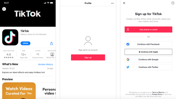 Tiktok Signup