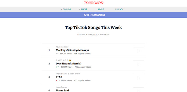 Tokboard TikTok 音效