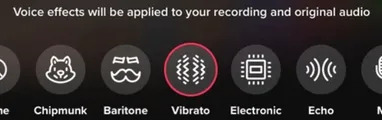 Titktok Registra effetto vocale