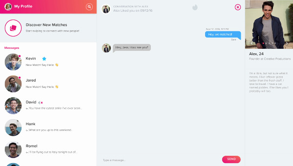 Tinder Desktop-Chat