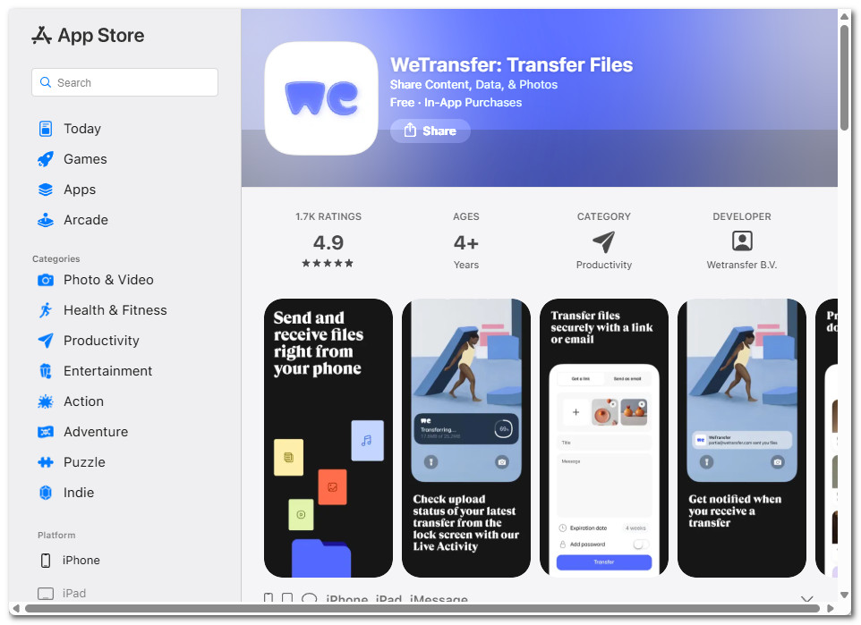 Εναλλακτική λύση WeTransfer