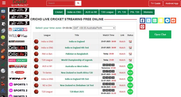 Crichd Hoofdinterface