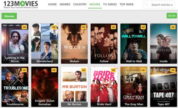 123movies Hoofdinterface