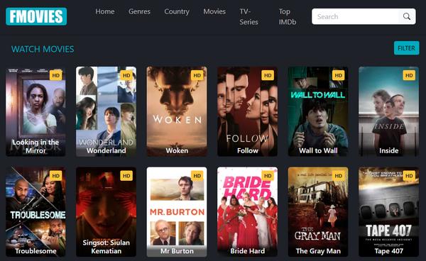 Fmovies hoofdinterface
