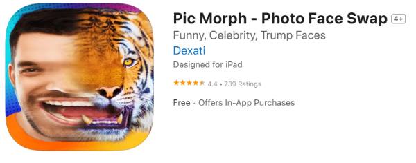 Fotomorfische app Picmorph