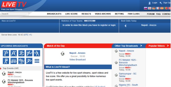 Live TV Main Interface