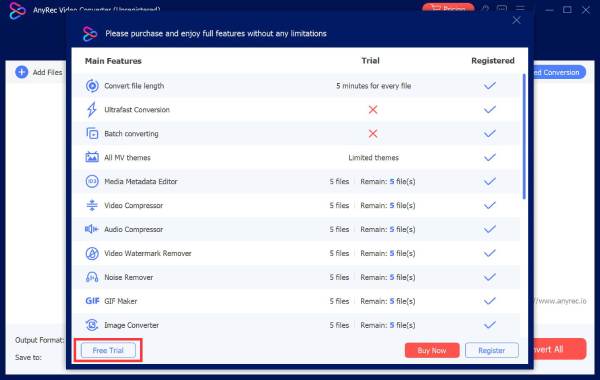 Teste Gratuito VS Registrado