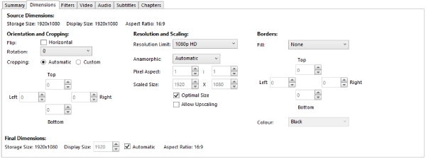 Handbrake 將 720p 提升至 1080p
