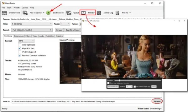 預覽並開始編碼