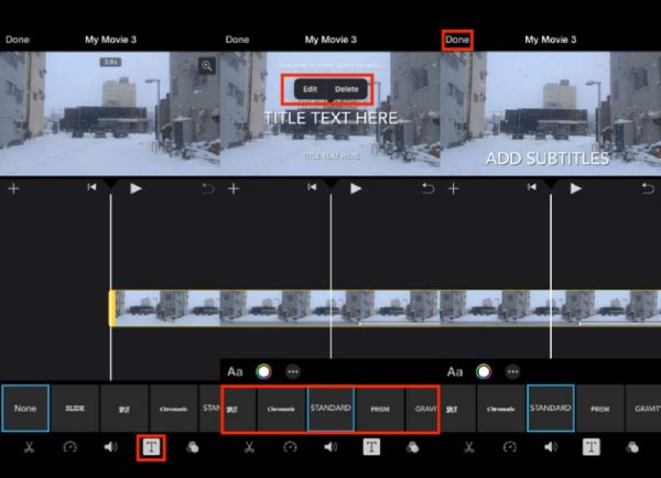 Lisää tekstitykset iMovie iPhoneen