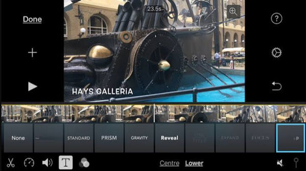 إضافة نص في iMovie على iPhone و iPad