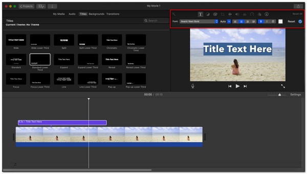 Ajouter du texte à une vidéo iMovie