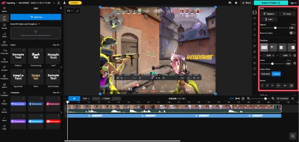 Modifier le texte Kapwing