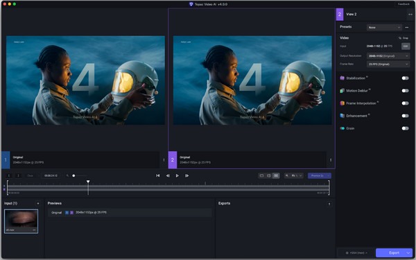 رفع مستوى الفيديو بالذكاء الاصطناعي Topaz Video AI