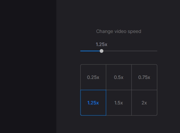 Velg ønsket hastighet