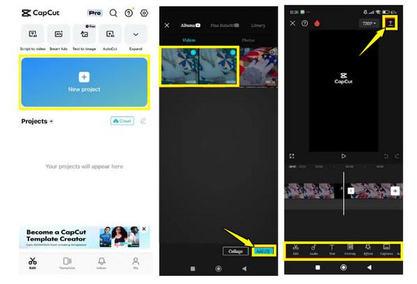 Capcut을 사용하여 Android에서 동영상을 합치는 방법