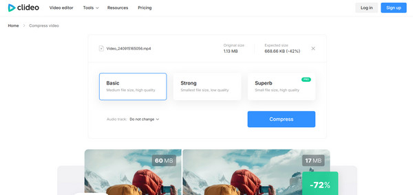 Clideo Komprimer MOV