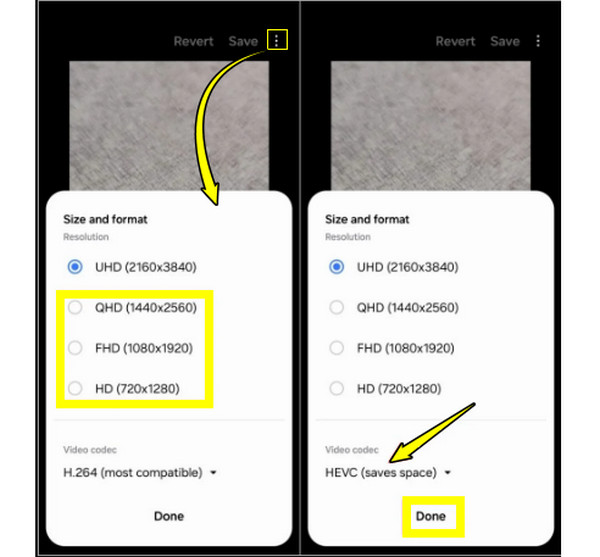 Compressão de vídeo integrada do Android
