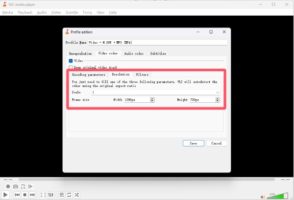 VLC paraméterek beállítása