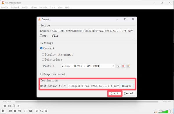 Videó tömörítése VLC-ben