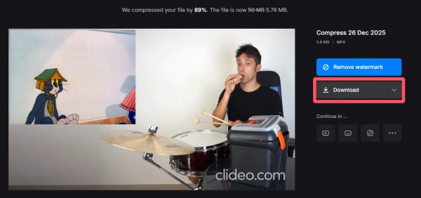 Videó letöltése Clideo-ból