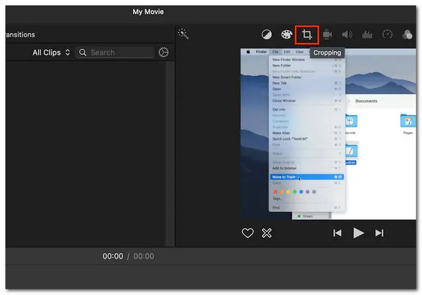 iMovie Klicka Beskär