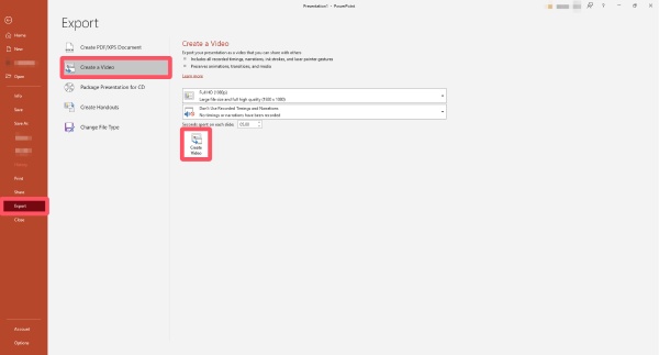 ビデオPowerPointを作成する