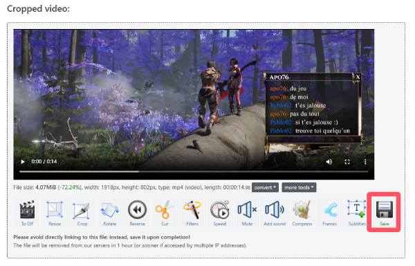 動画を保存 Ezgif