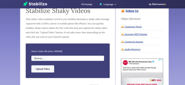 Stabilizator online Stabilizo
