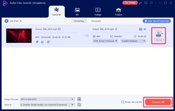 Zapisz wideo AnyRec Video Converter