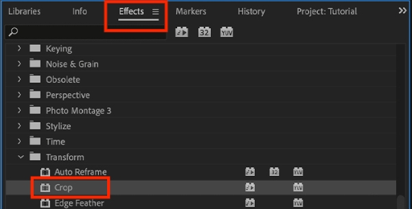 Find beskæring i Premiere