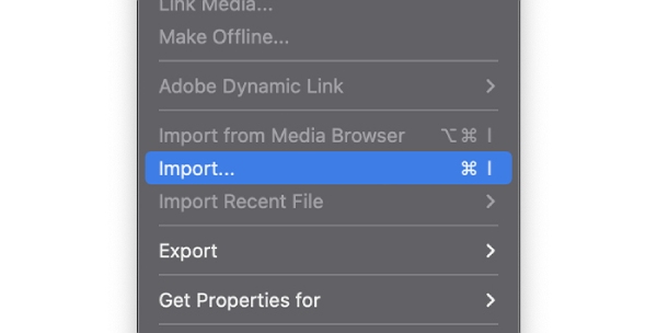 Importer videomateriale