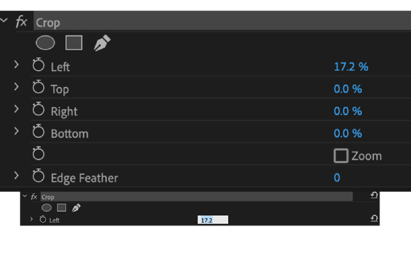 Brug procenter til at beskære video