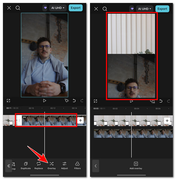 CapCut Overlay Split Screen