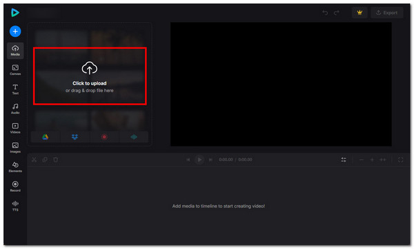 Clideo Importér videoer