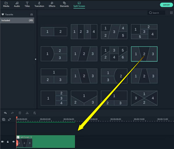 Filmora Drag Selected Layout