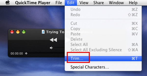 Cortar um vídeo no QuickTime Player