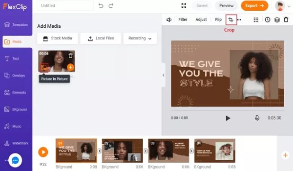 Online ořezávač videa FlexClip