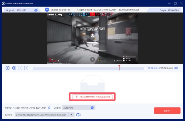 Eliminați primul filigran TikTok de pe Anyrec
