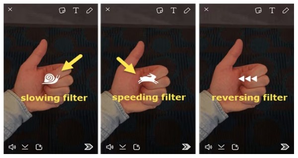 Filtro Snapchat per video inversi