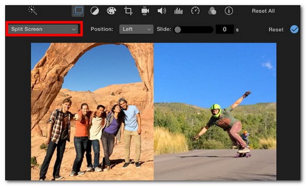 iMovie Mac Seleccionar pantalla dividida