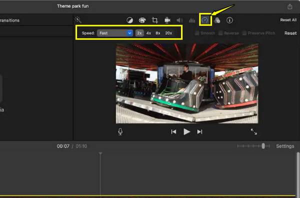 Tăng tốc video trong iMovie trên máy Mac