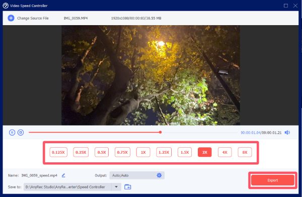 아이폰 AnyRec 동영상 속도 향상