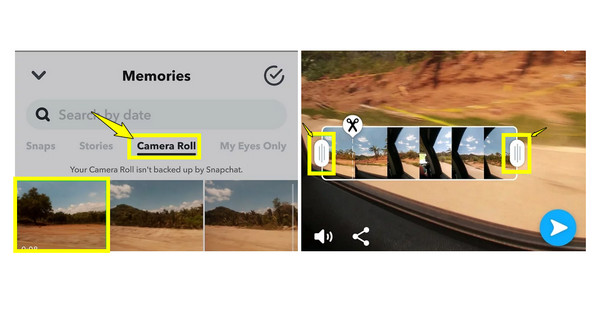 Izrežite SnapChat video iz sjećanja