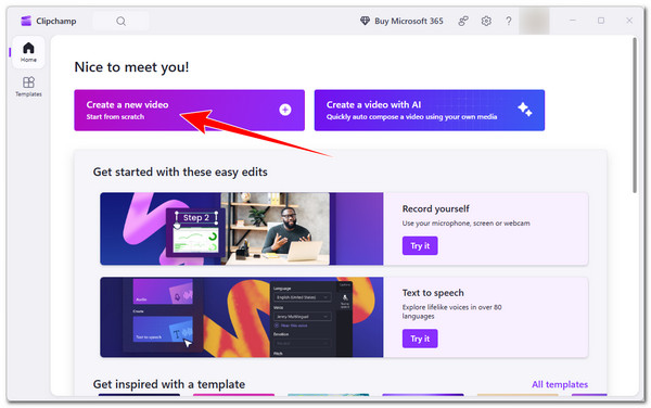 एक नया वीडियो बनाएं