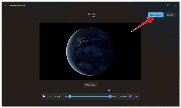 ट्रिम किए गए वीडियो को सहेजें