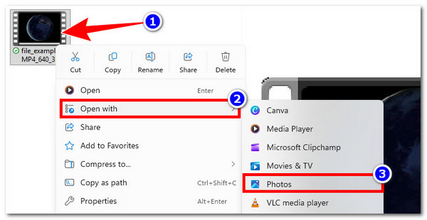 वीडियो फ़ोटो के साथ खोलें